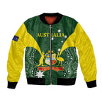 Custom Australia Cricket Bomber Jacket 2024 World Cup Go Aussie - Green Version