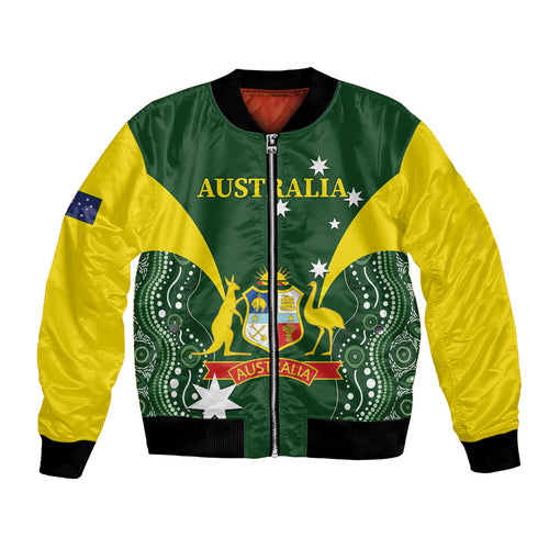 Custom Australia Cricket Bomber Jacket 2024 World Cup Go Aussie - Green Version