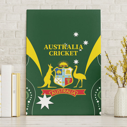 Australia Cricket Canvas Wall Art 2024 World Cup Go Aussie - Green Version