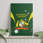 Australia Cricket Canvas Wall Art 2024 World Cup Go Aussie - Green Version