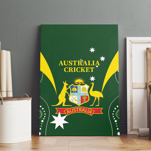Australia Cricket Canvas Wall Art 2024 World Cup Go Aussie - Green Version