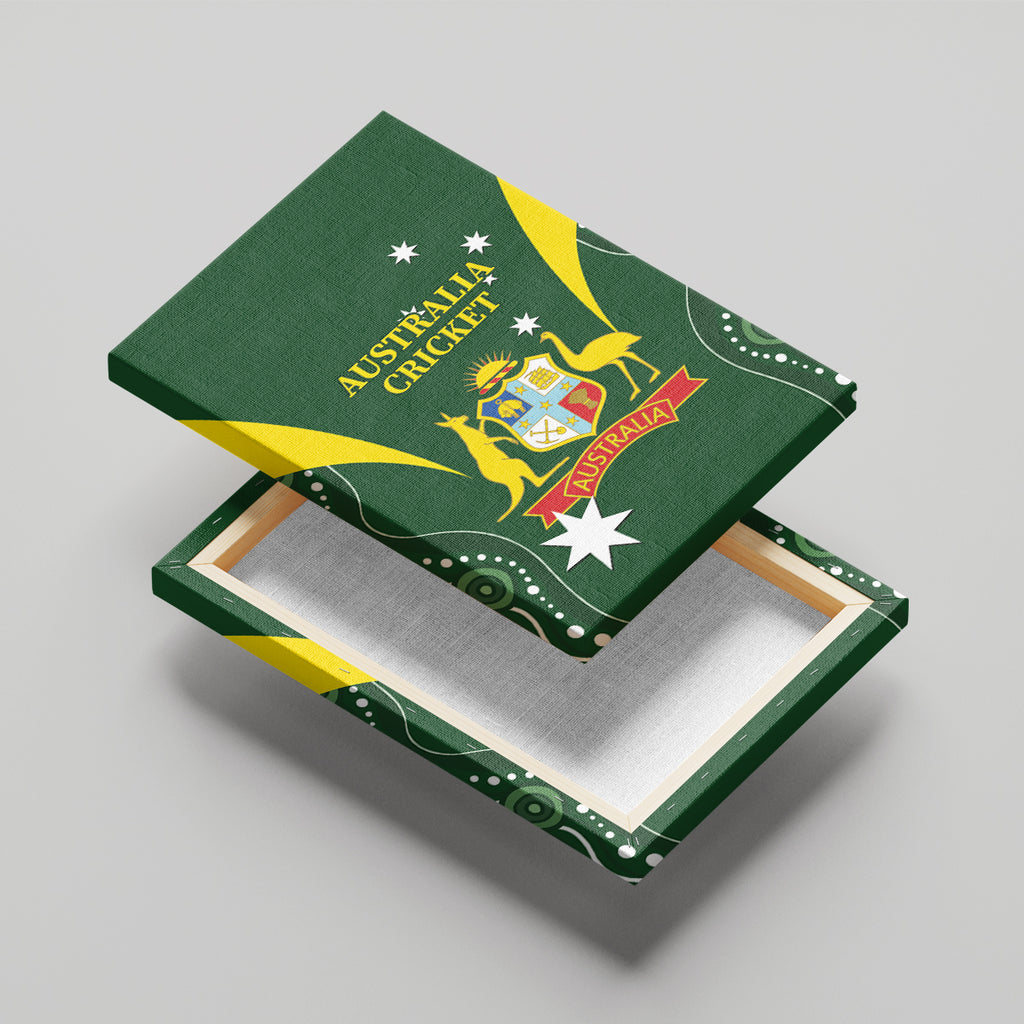 Australia Cricket Canvas Wall Art 2024 World Cup Go Aussie - Green Version
