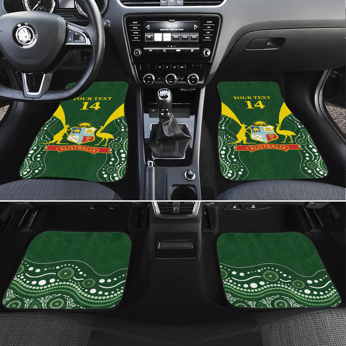 Australia Cricket Car Mats 2024 World Cup Go Aussie - Green Version