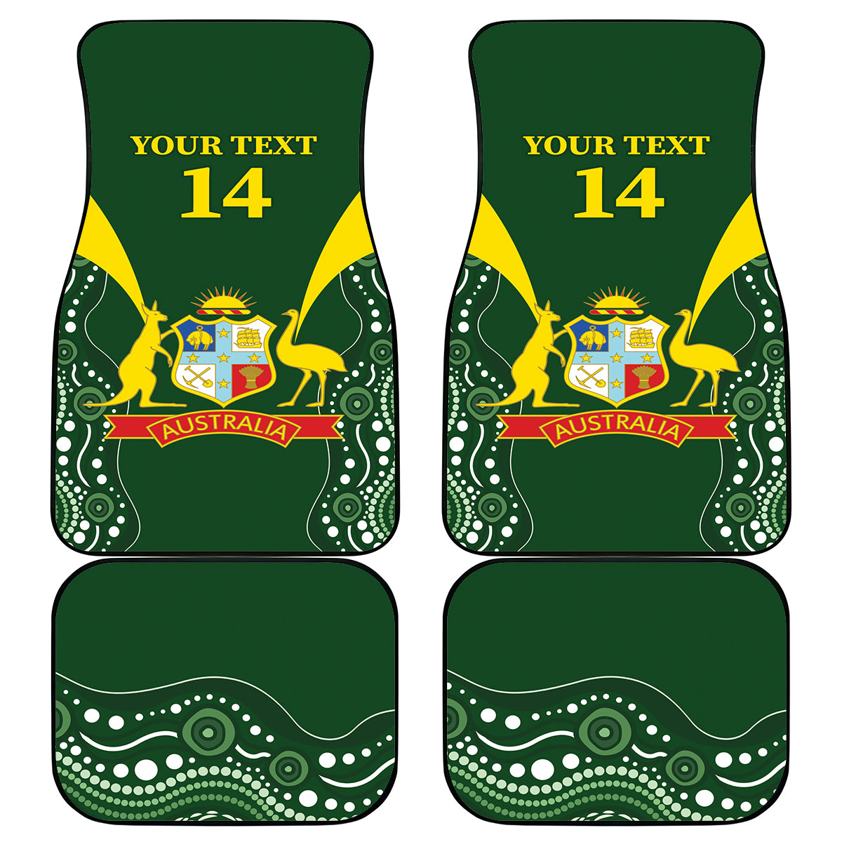 Australia Cricket Car Mats 2024 World Cup Go Aussie - Green Version
