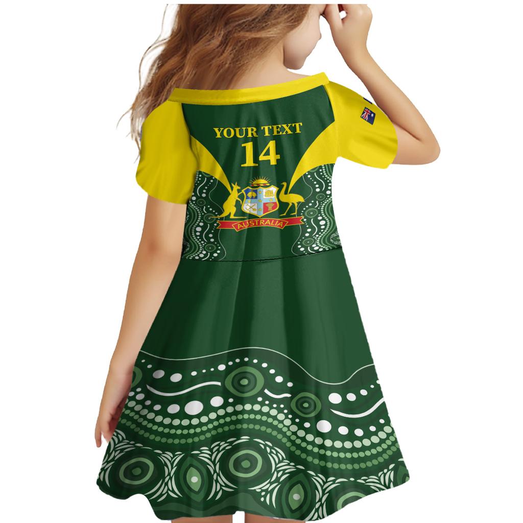 Custom Australia Cricket Family Matching Mermaid Dress and Hawaiian Shirt 2024 World Cup Go Aussie - Green Version