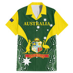 Custom Australia Cricket Family Matching Mermaid Dress and Hawaiian Shirt 2024 World Cup Go Aussie - Green Version