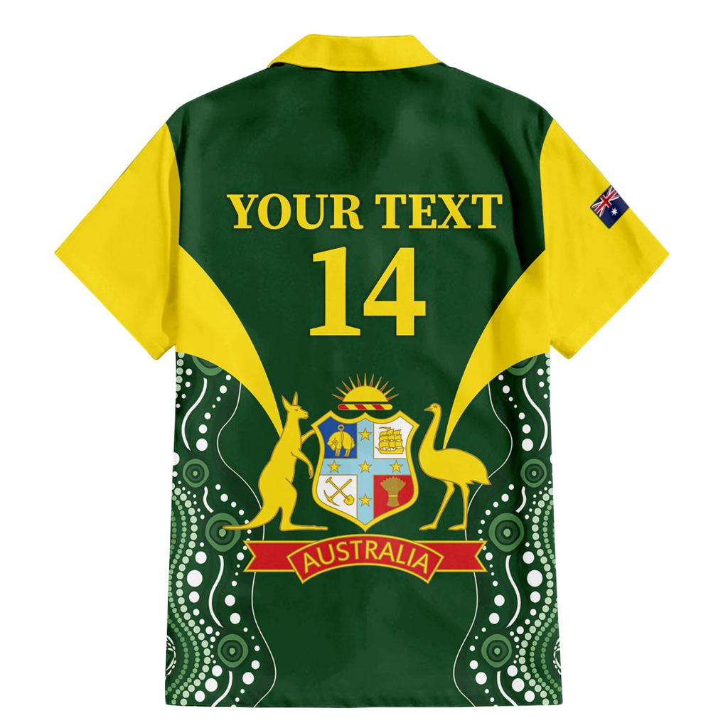Custom Australia Cricket Family Matching Mermaid Dress and Hawaiian Shirt 2024 World Cup Go Aussie - Green Version