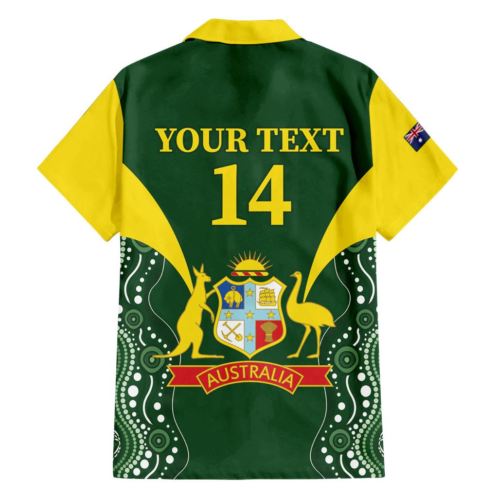 Custom Australia Cricket Family Matching Off Shoulder Maxi Dress and Hawaiian Shirt 2024 World Cup Go Aussie - Green Version