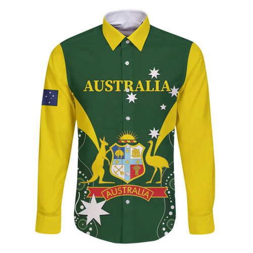 Custom Australia Cricket Family Matching Short Sleeve Bodycon Dress and Hawaiian Shirt 2024 World Cup Go Aussie - Green Version