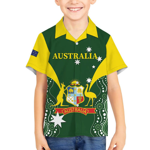 Custom Australia Cricket Family Matching Summer Maxi Dress and Hawaiian Shirt 2024 World Cup Go Aussie - Green Version