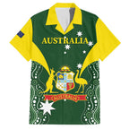 Custom Australia Cricket Family Matching Tank Maxi Dress and Hawaiian Shirt 2024 World Cup Go Aussie - Green Version