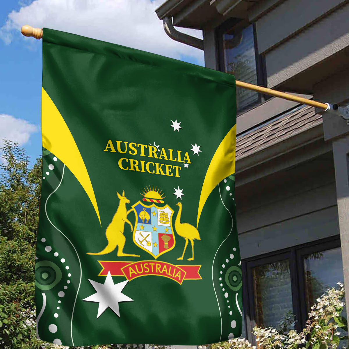 Australia Cricket Garden Flag 2024 World Cup Go Aussie - Green Version