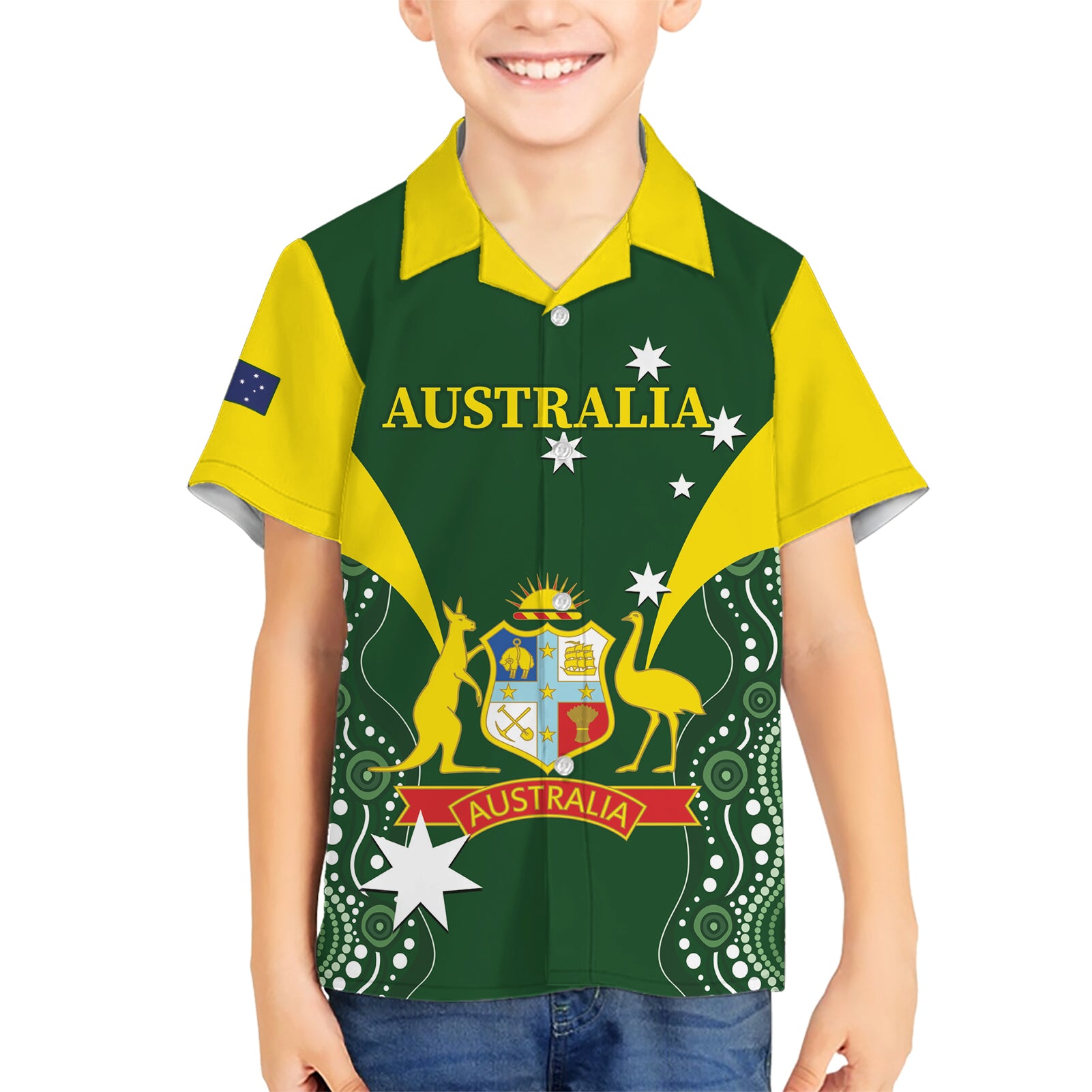 Custom Australia Cricket Hawaiian Shirt 2024 World Cup Go Aussie - Green Version