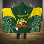 Australia Cricket Hooded Blanket 2024 World Cup Go Aussie - Green Version