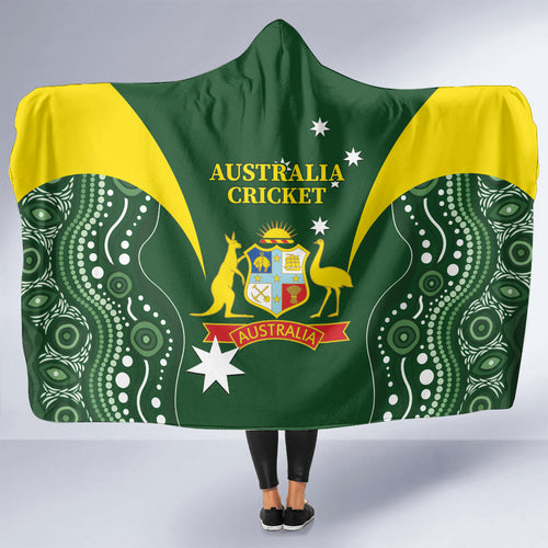 Australia Cricket Hooded Blanket 2024 World Cup Go Aussie - Green Version