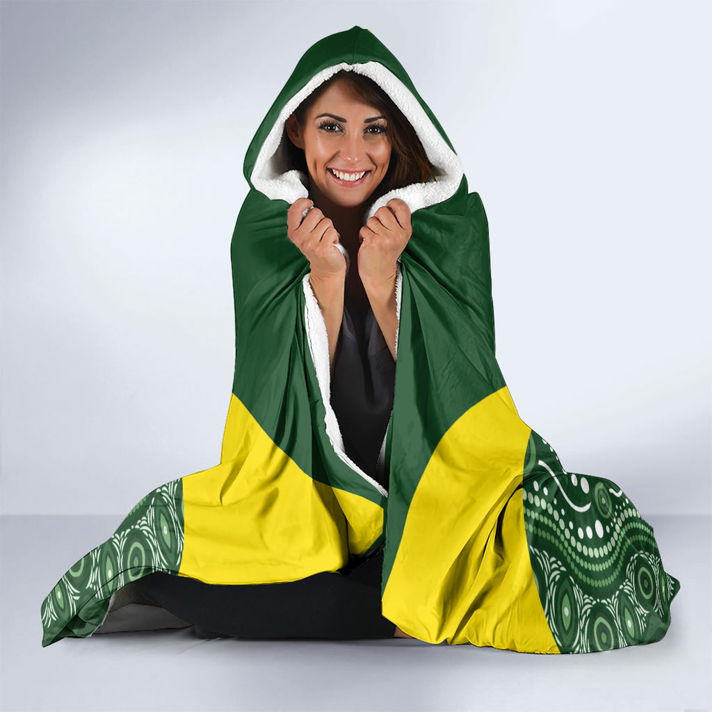 Australia Cricket Hooded Blanket 2024 World Cup Go Aussie - Green Version