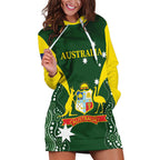 Custom Australia Cricket Hoodie Dress 2024 World Cup Go Aussie - Green Version