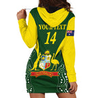 Custom Australia Cricket Hoodie Dress 2024 World Cup Go Aussie - Green Version