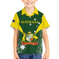 Custom Australia Cricket Kid Hawaiian Shirt 2024 World Cup Go Aussie - Green Version