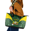 Australia Cricket Leather Tote Bag 2024 World Cup Go Aussie - Green Version