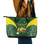 Australia Cricket Leather Tote Bag 2024 World Cup Go Aussie - Green Version