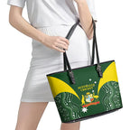 Australia Cricket Leather Tote Bag 2024 World Cup Go Aussie - Green Version