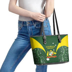 Australia Cricket Leather Tote Bag 2024 World Cup Go Aussie - Green Version