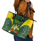 Australia Cricket Leather Tote Bag 2024 World Cup Go Aussie - Green Version