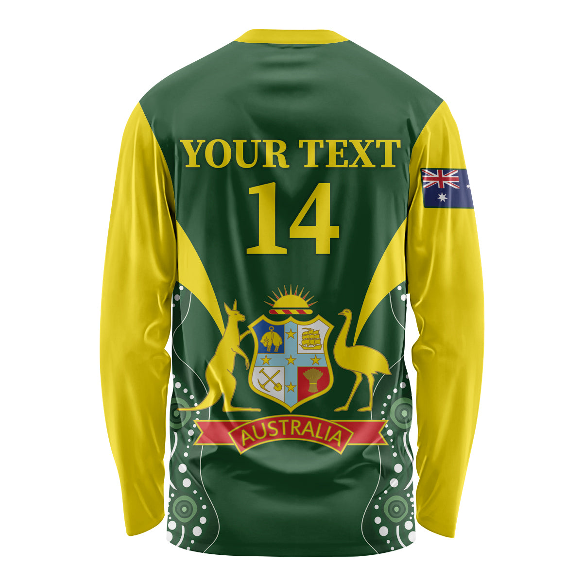 Custom Australia Cricket Long Sleeve Shirt 2024 World Cup Go Aussie - Green Version