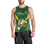 Custom Australia Cricket Men Tank Top 2024 World Cup Go Aussie - Green Version