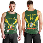 Custom Australia Cricket Men Tank Top 2024 World Cup Go Aussie - Green Version