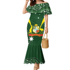 Custom Australia Cricket Mermaid Dress 2024 World Cup Go Aussie - Green Version
