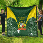 Australia Cricket Quilt 2024 World Cup Go Aussie - Green Version