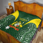 Australia Cricket Quilt 2024 World Cup Go Aussie - Green Version