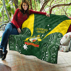 Australia Cricket Quilt 2024 World Cup Go Aussie - Green Version