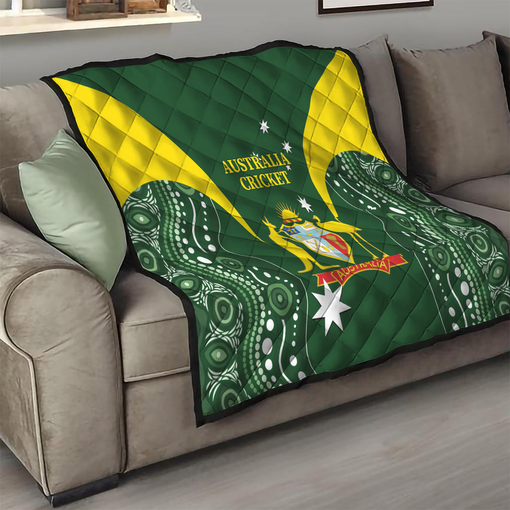 Australia Cricket Quilt 2024 World Cup Go Aussie - Green Version