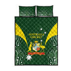 Australia Cricket Quilt Bed Set 2024 World Cup Go Aussie - Green Version