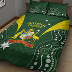 Australia Cricket Quilt Bed Set 2024 World Cup Go Aussie - Green Version