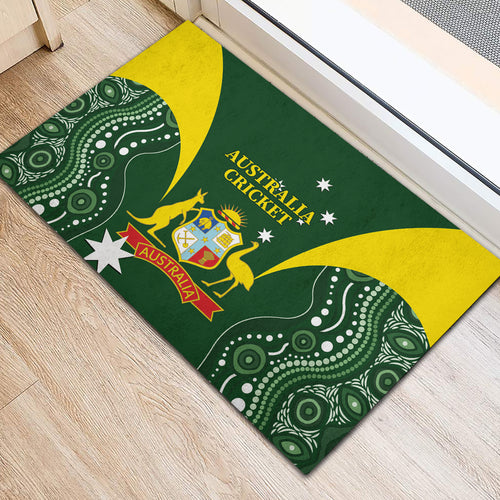 Australia Cricket Rubber Doormat 2024 World Cup Go Aussie - Green Version