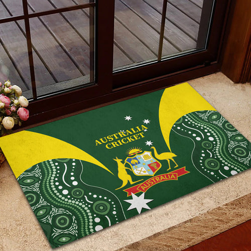 Australia Cricket Rubber Doormat 2024 World Cup Go Aussie - Green Version