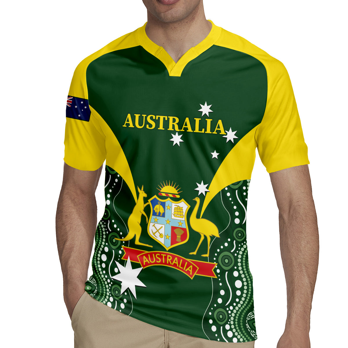 Custom Australia Cricket Rugby Jersey 2024 World Cup Go Aussie - Green Version
