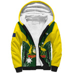 Custom Australia Cricket Sherpa Hoodie 2024 World Cup Go Aussie - Green Version