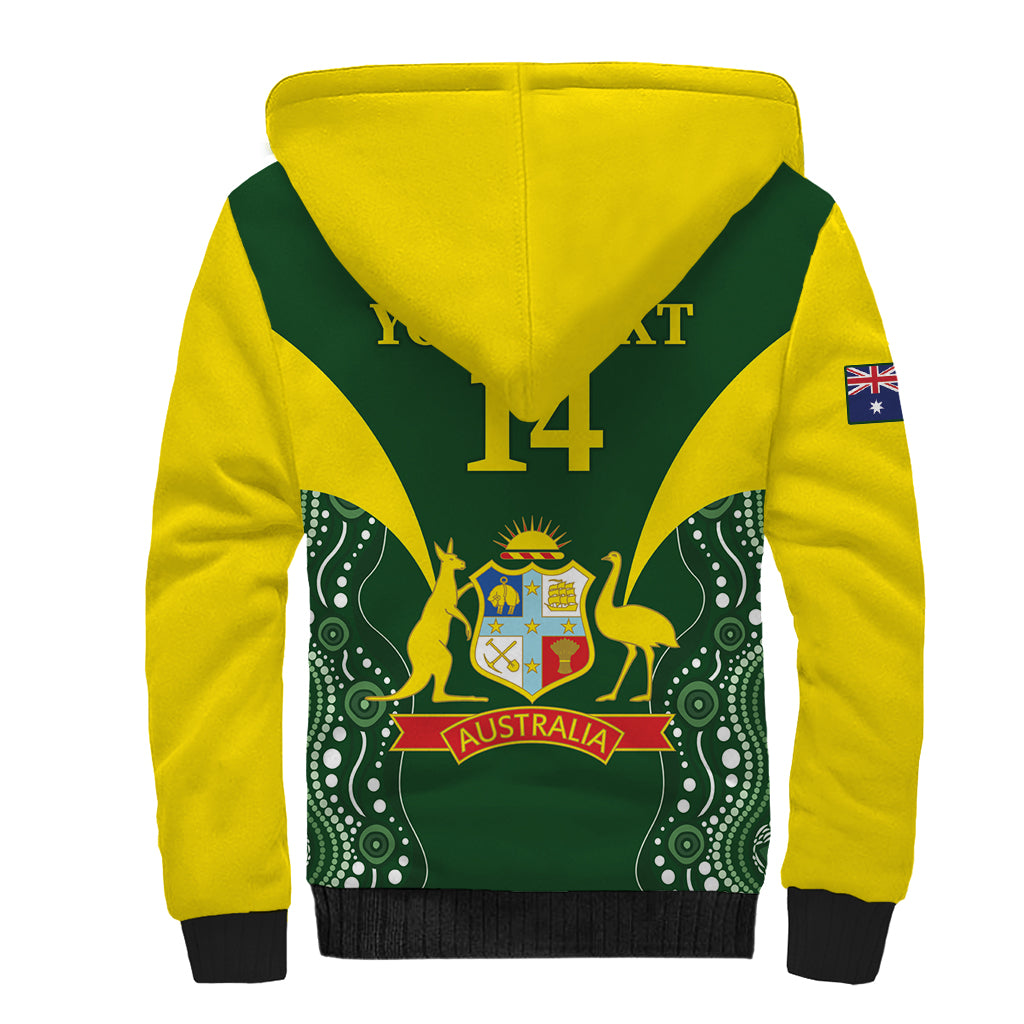 Custom Australia Cricket Sherpa Hoodie 2024 World Cup Go Aussie - Green Version