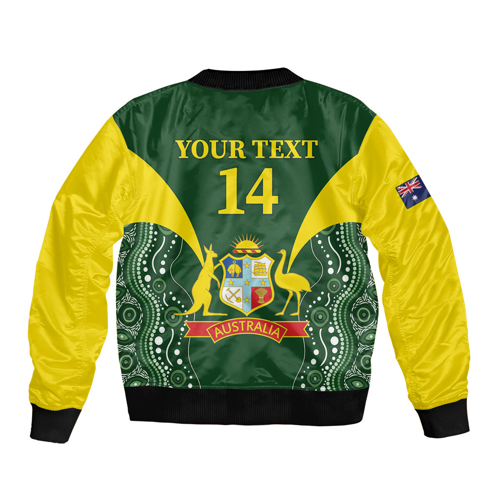 Custom Australia Cricket Sleeve Zip Bomber Jacket 2024 World Cup Go Aussie - Green Version