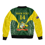 Custom Australia Cricket Sleeve Zip Bomber Jacket 2024 World Cup Go Aussie - Green Version