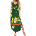 Custom Australia Cricket Summer Maxi Dress 2024 World Cup Go Aussie - Green Version