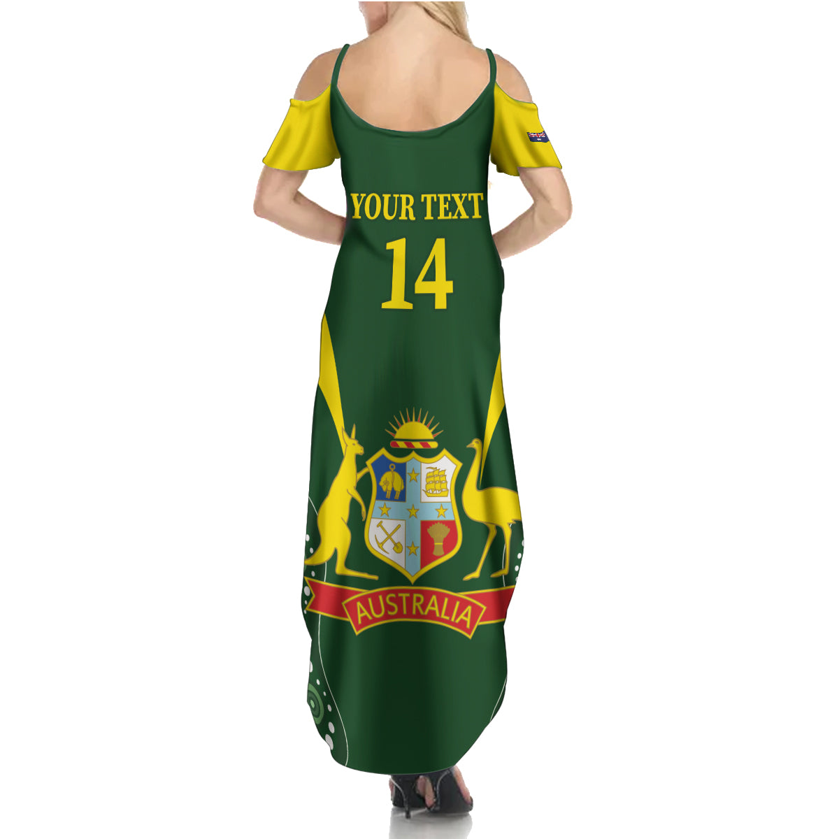 Custom Australia Cricket Summer Maxi Dress 2024 World Cup Go Aussie - Green Version