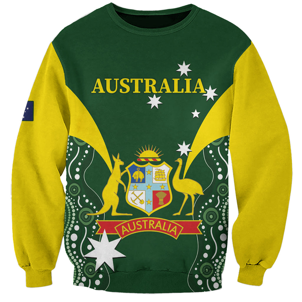 Custom Australia Cricket Sweatshirt 2024 World Cup Go Aussie - Green Version