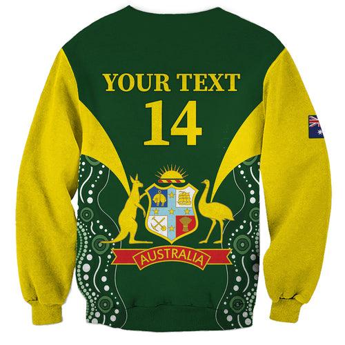 Custom Australia Cricket Sweatshirt 2024 World Cup Go Aussie - Green Version