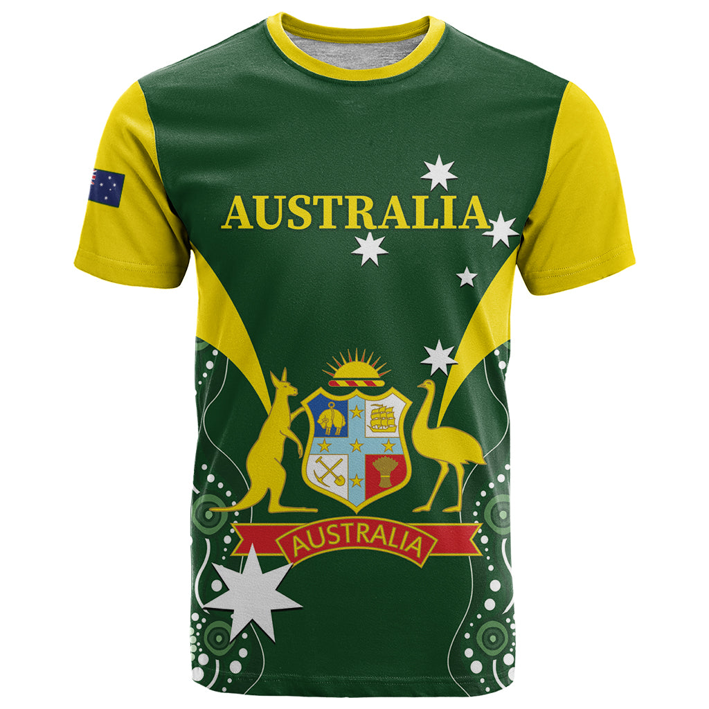 Custom Australia Cricket T Shirt 2024 World Cup Go Aussie - Green Version